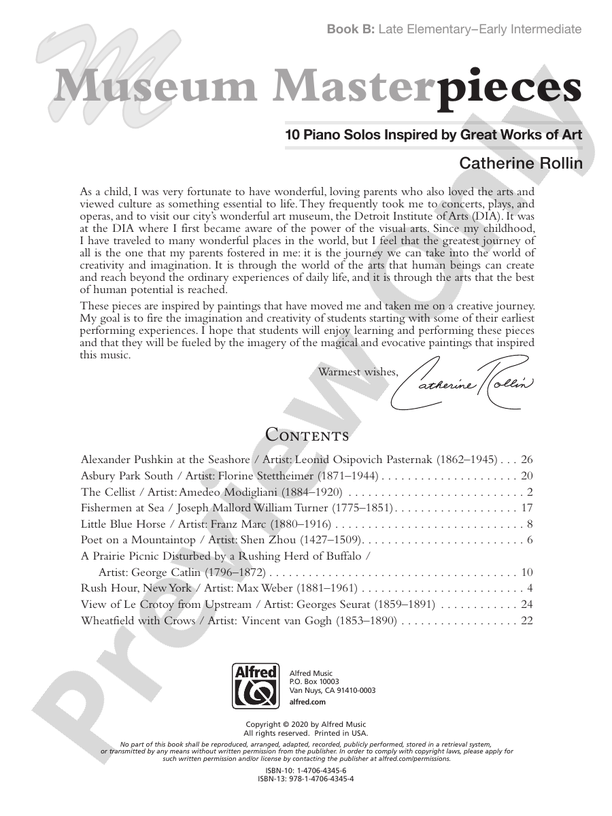 Museum Masterpieces, Book B - Piano (Digital Download)