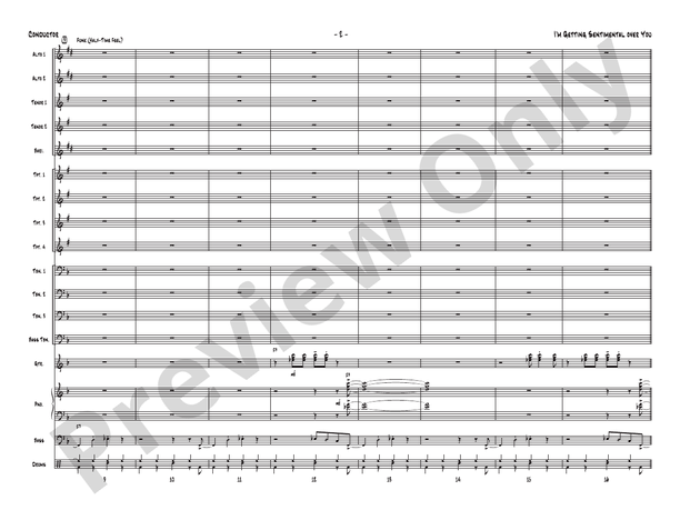 I'm Getting Sentimental over You - Jazz Ensemble Conductor Score & Parts (Digital Download)