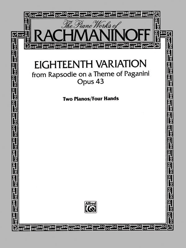 Eighteenth Variation from Rhapsodie Piano Duo