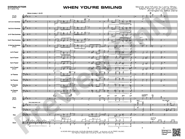 When You're Smiling – Jazz Ensemble Conductor Score & Parts (Digital Download)