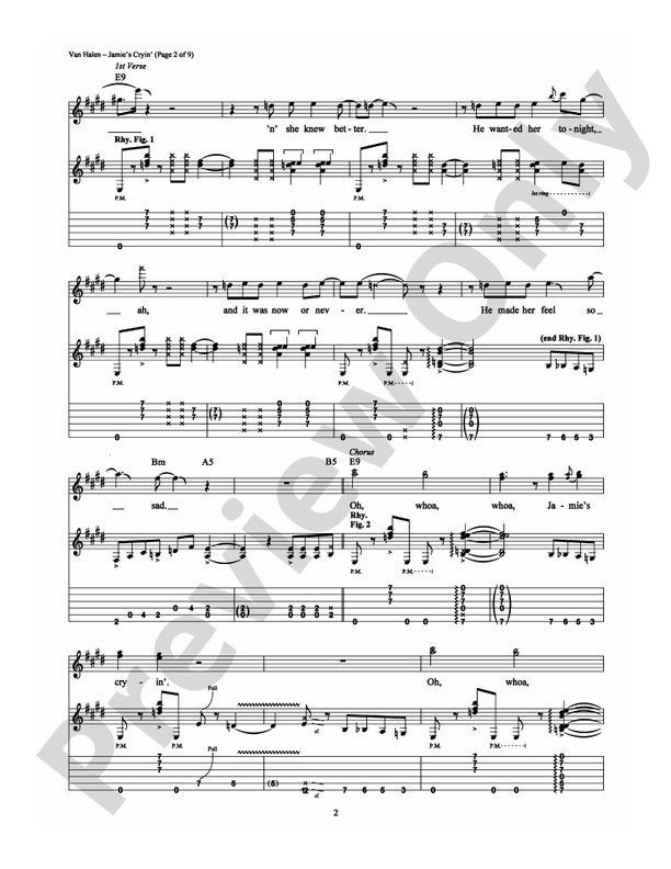 Jamie's Cryin' - Guitar TAB (Digital Download)