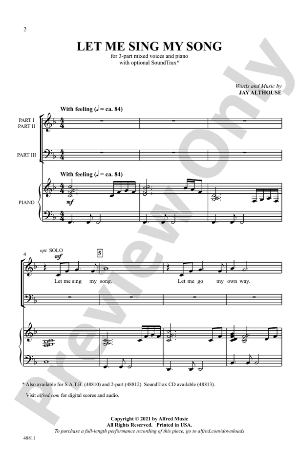 Let Me Sing My Song – 3-Part Mixed Choral Octavo (Digital Download)
