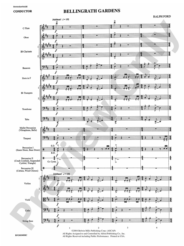 Bellingrath Gardens – Full Orchestra Conductor Score & Parts (Digital Download)