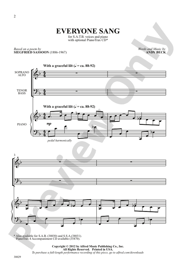 Everyone Sang – SATB Choral Octavo (Digital Download)