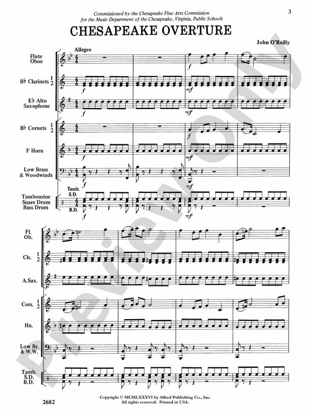 Chesapeake Overture - Concert Band Conductor Score & Parts (Digital Download)