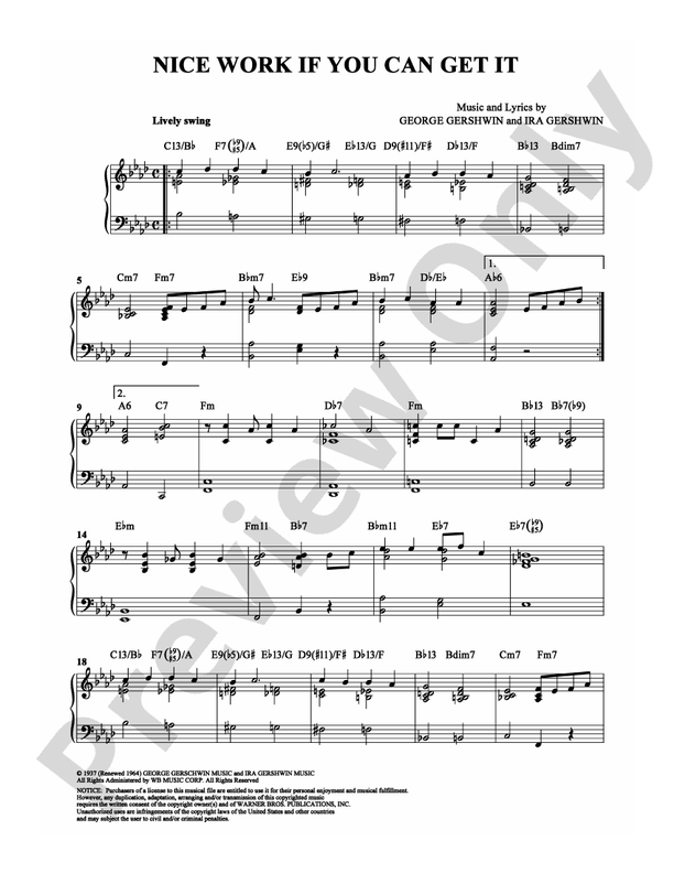Nice Work If You Can Get It - Piano (Digital Download)