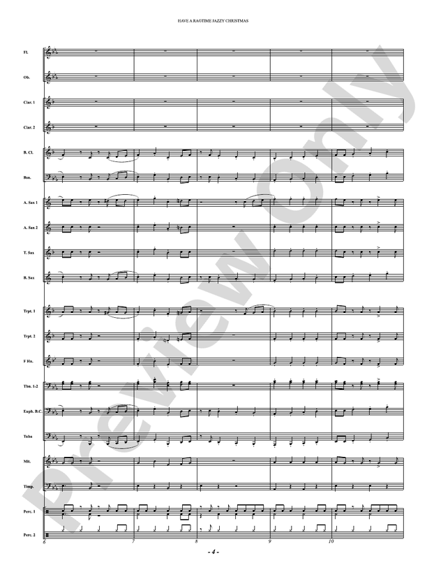 Have a Ragtime Jazzy Christmas - Concert Band Conductor Score & Parts(Digital Download)