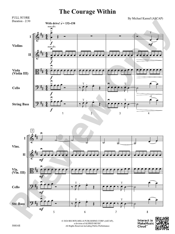 The Courage Within – Flexible String Ensemble Score & Parts
