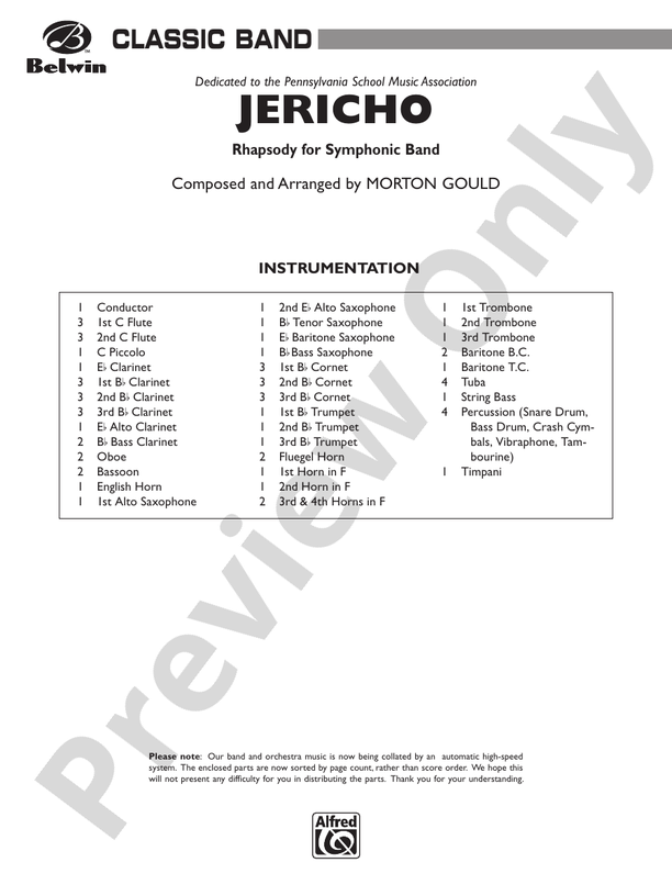 Jericho - Concert Band Conductor Score & Parts (Digital Download)