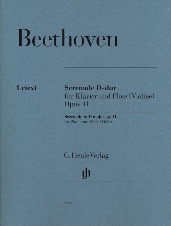 Beethoven - Serenade in DMaj Op41 - Flute or Violin/Piano Accompaniment Henle HN934