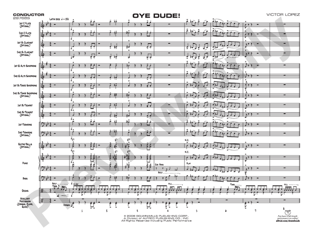 Oye Dude! - Jazz Ensemble Conductor Score & Parts(Digital Download)