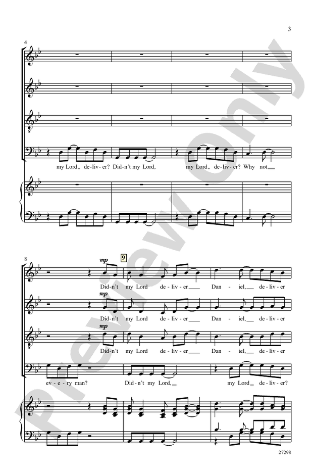 Didn't My Lord Deliver Daniel? – SATB, a cappella Choral Octavo (Digital Download)
