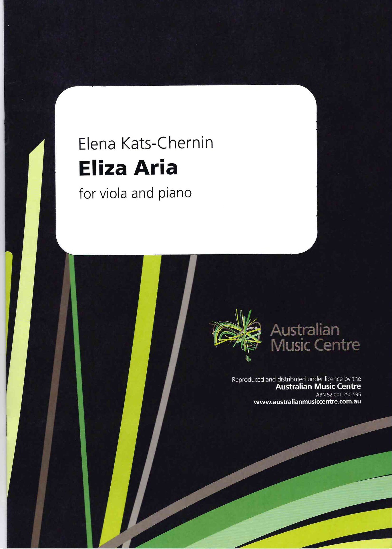 Elena Kats-Chernin - Eliza Aria - Viola & Piano - Australian Music Centre