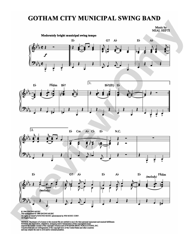 Gotham City Municipal Swing Band - Piano (Digital Download)