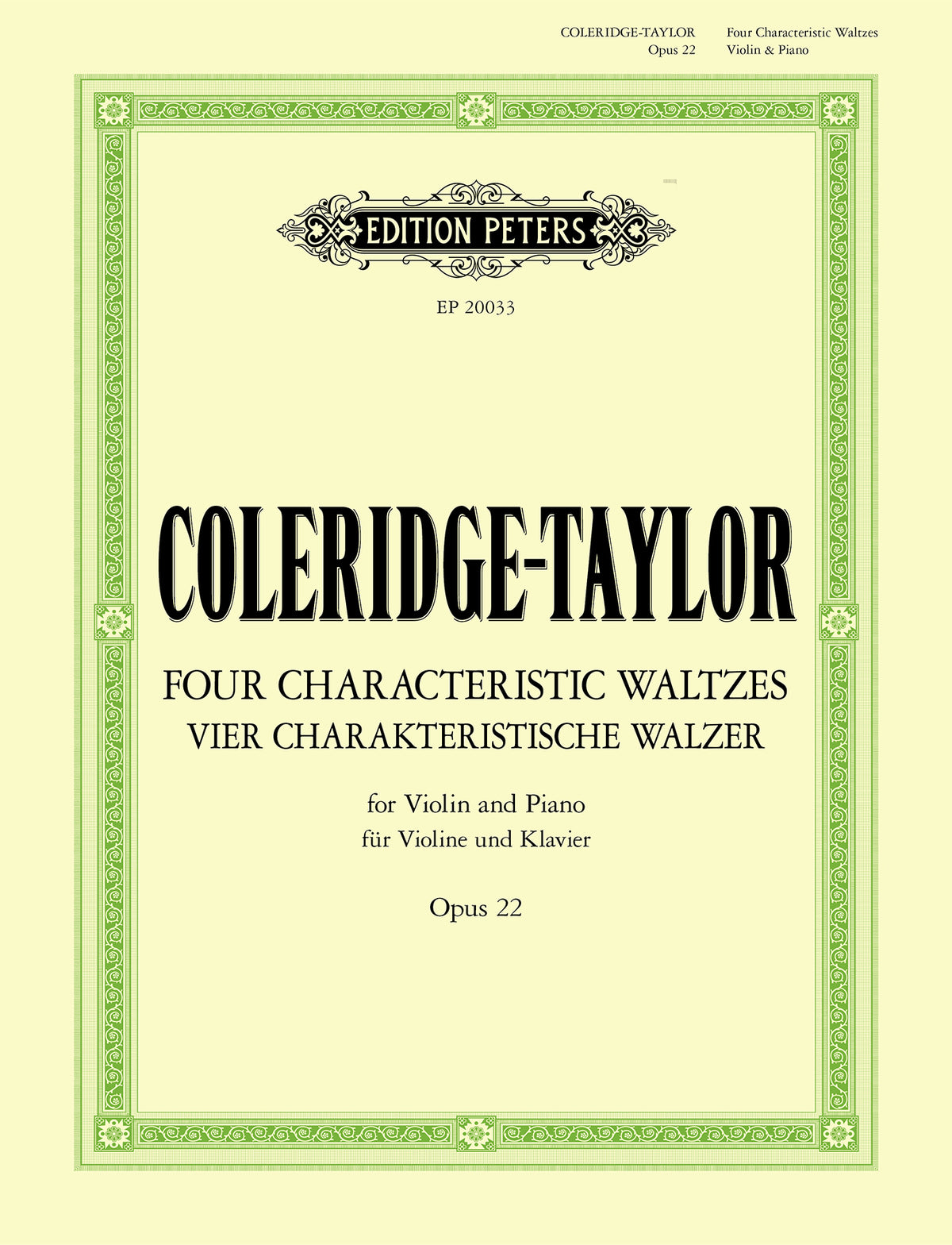 Coleridge-Taylor - Valse Mauresque (from 'Four Characteristic Waltzes Op.22') (EP20033) - Violin (Digital Download)