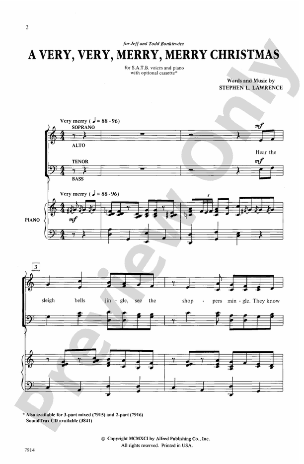 A Very, Very, Merry, Merry Christmas - SATB Choral Octavo (Digital Download)