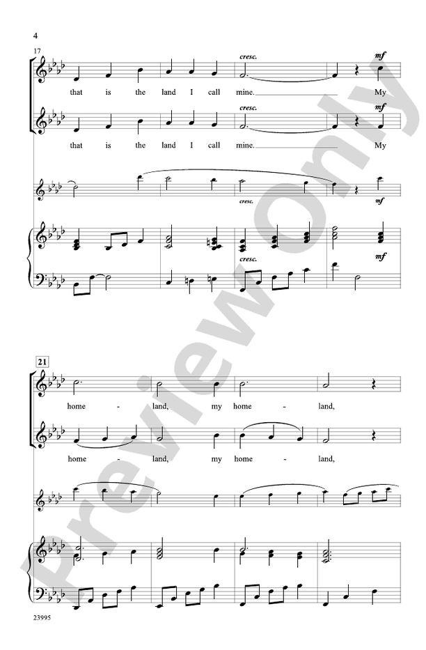 My Homeland – 2-Part Choral Octavo (Digital Download)