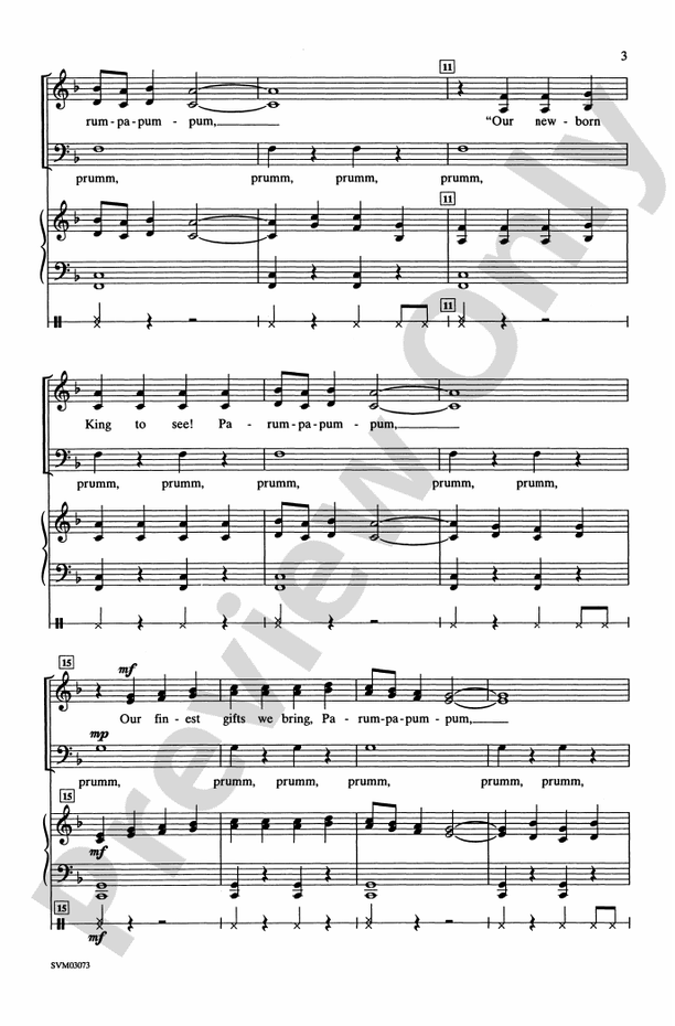 Carol of the Drum – 3-Part Mixed Choral Octavo (Digital Download)