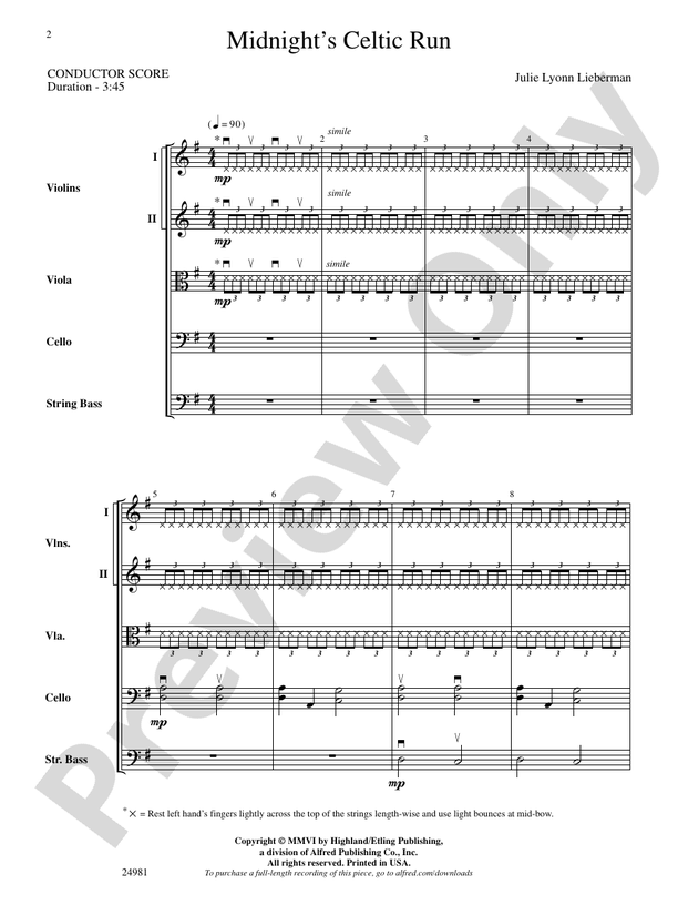 Midnight's Celtic Run – String Orchestra Conductor Score & Parts (Digital Download)