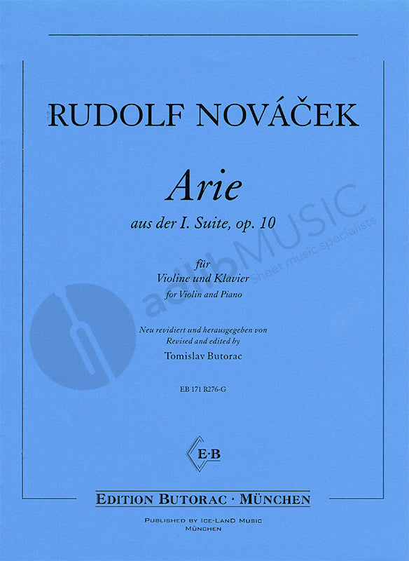 Novacek - Arie (Suite #1 Op10) - Violin/Piano Accompaniment edited by Butorac Iceland EB171R276-G