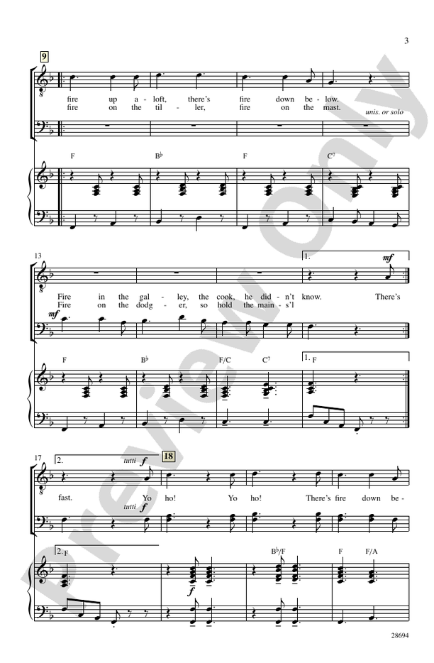 Fire Down Below – TBB Choral Octavo (Digital Download)