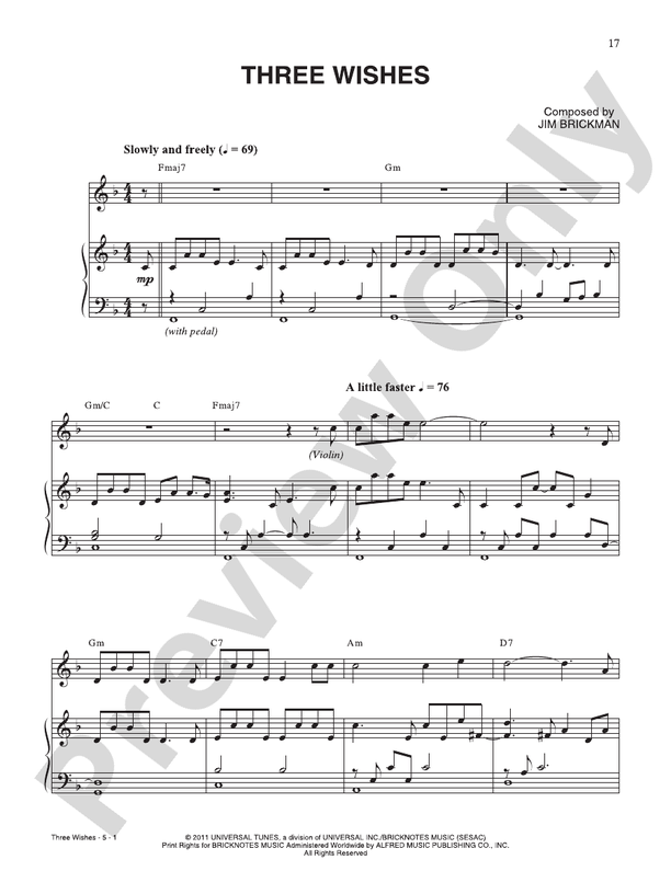 Three Wishes - DSM-XS-0000517 - Piano (Digital Download)