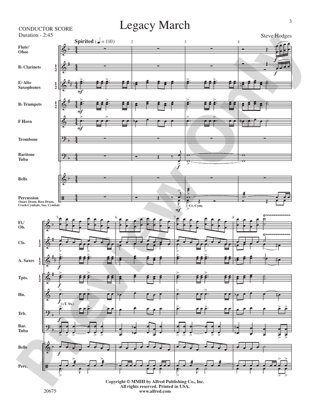 Legacy March - Concert Band Conductor Score & Parts (Digital Download)