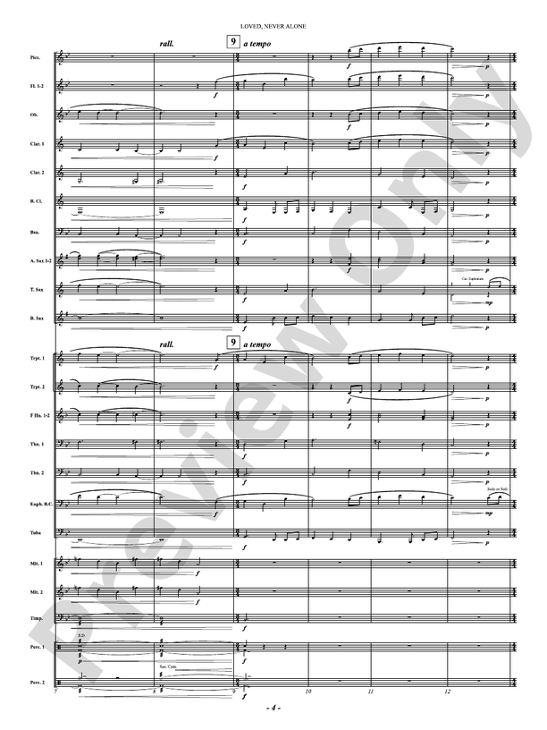 Loved, Never Alone - Concert Band Conductor Score & Parts(Digital Download)