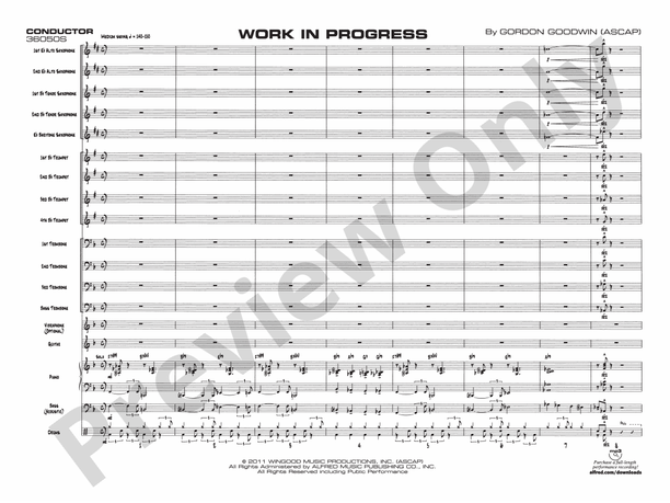 Work in Progress - Jazz Ensemble Conductor Score & Parts(Digital Download)