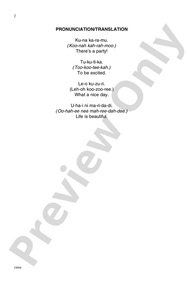 Kuna Karamu (Let's Celebrate - Swahili) – 3-Part Mixed Choral Octavo (Digital Download)