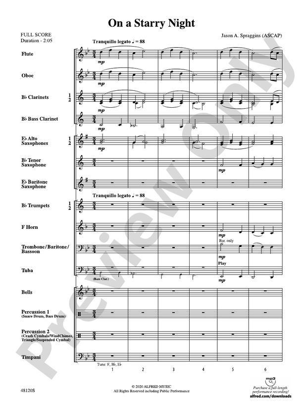On a Starry Night - Concert Band Conductor Score & Parts (Digital Download)