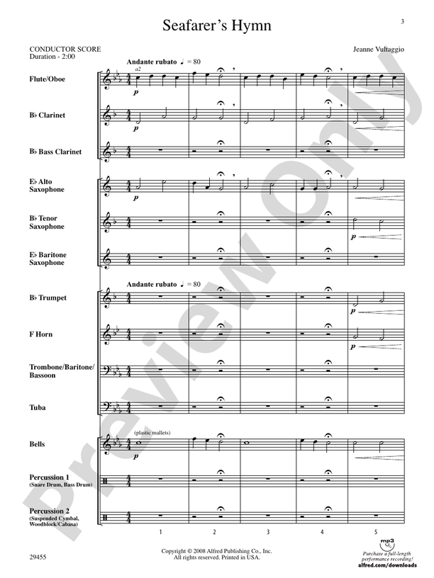 Seafarer's Hymn - Concert Band Conductor Score & Parts (Digital Download)