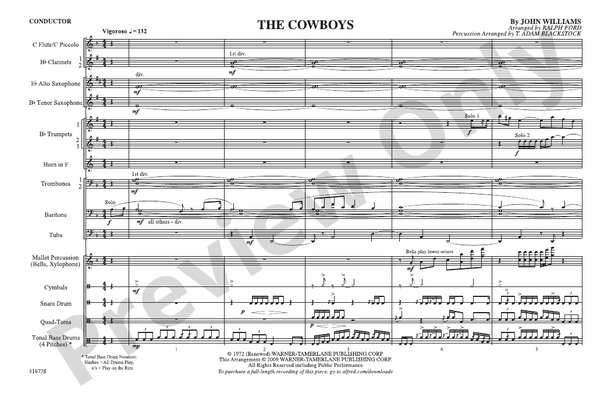 The Cowboys – Marching Band Conductor Score & Parts (Digital Download)