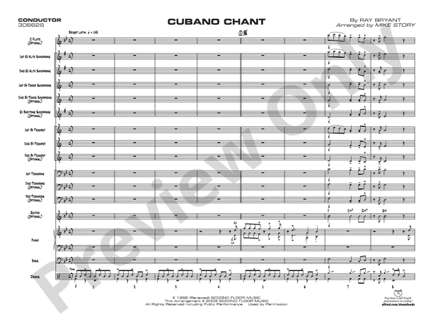 Cubano Chant (Grade 1) - Jazz Ensemble Conductor Score & Parts (Digital Download)