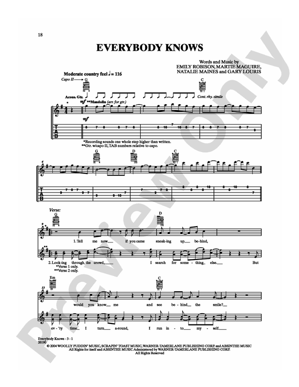 Everybody Knows - Guitar TAB (Digital Download)