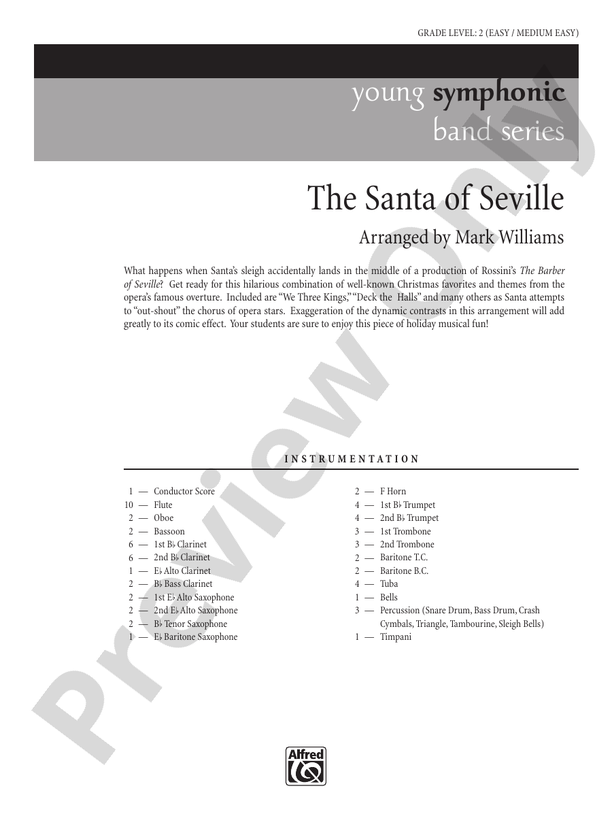 The Santa of Seville - Concert Band Conductor Score & Parts (Digital Download)