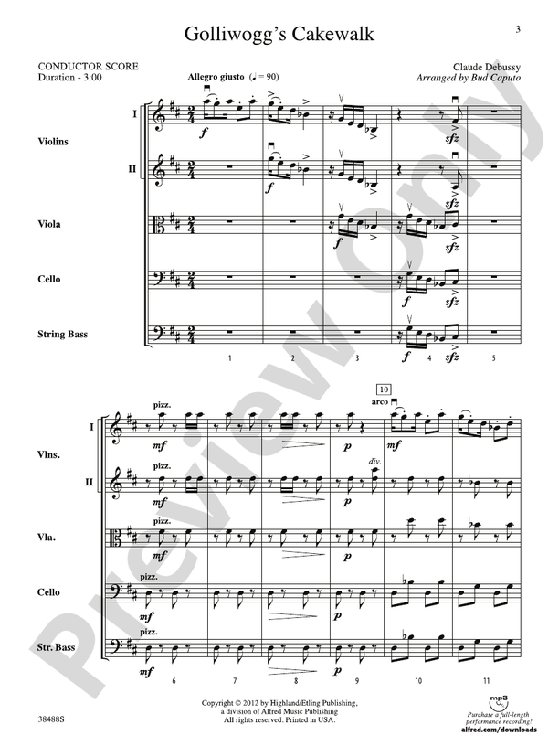 Golliwogg's Cakewalk – String Orchestra Conductor Score & Parts (Digital Download)