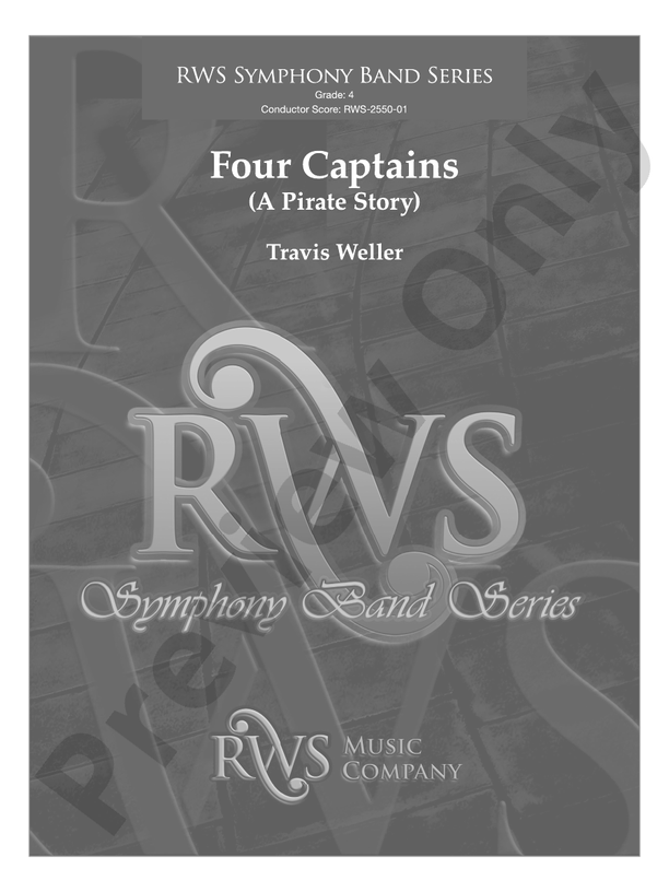 Four Captains (A Pirate Story) - Concert Band Conductor Score & Parts(Digital Download)