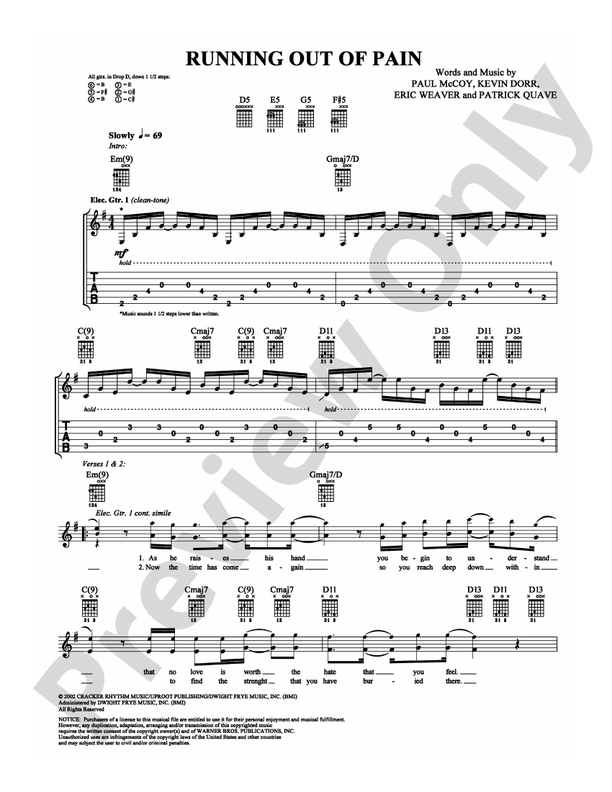 Running Out of Pain - Guitar TAB (Digital Download)