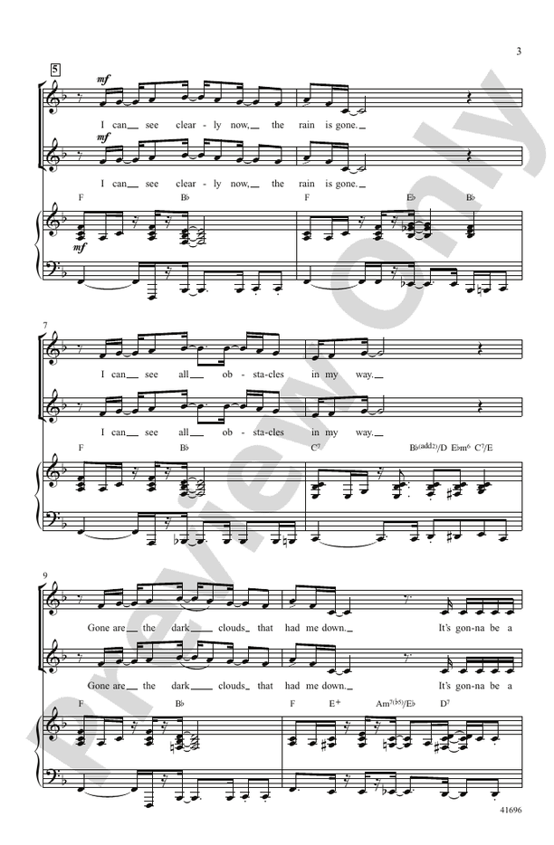 I Can See Clearly Now – SSA Choral Octavo (Digital Download)