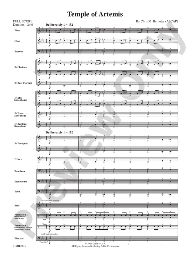 Temple of Artemis - Concert Band Conductor Score & Parts (Digital Download)