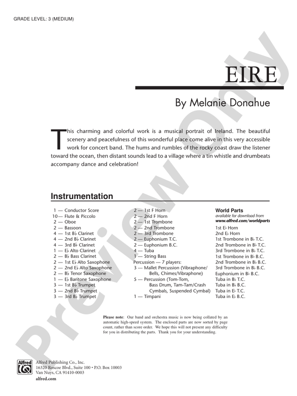 Eire - Concert Band Conductor Score & Parts (Digital Download)