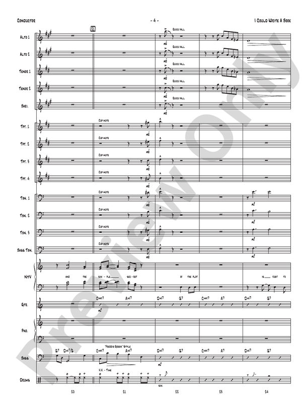 I Could Write a Book - Jazz Ensemble Conductor Score & Parts (Digital Download)