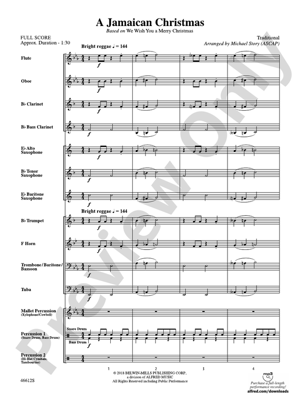 A Jamaican Christmas - Concert Band Conductor Score & Parts (Digital Download)
