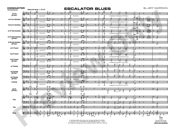 Escalator Blues - Jazz Ensemble Conductor Score & Parts (Digital Download)