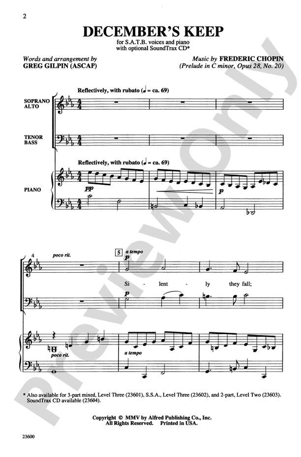 December's Keep – SATB Choral Octavo (Digital Download)