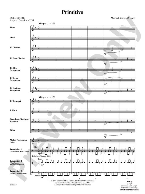 Primitivo - Concert Band Conductor Score & Parts (Digital Download)