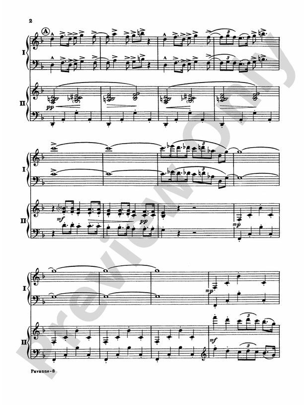 Pavanne - 2 Pianos, 4 Hands (Digital Download)