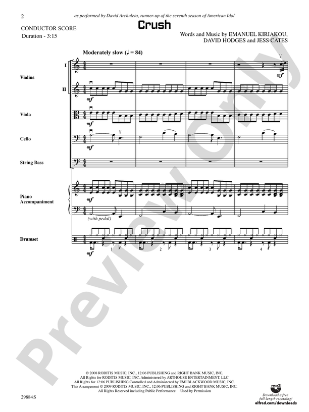 Crush – String Orchestra Conductor Score & Parts (Digital Download)