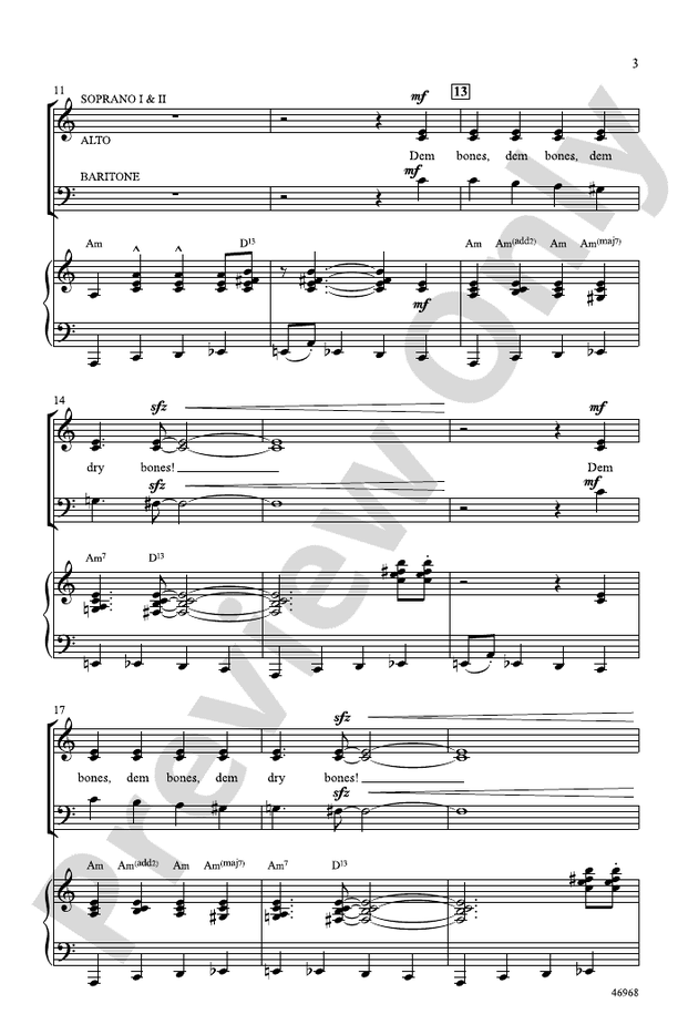 Dry Bones – SSAB Choral Octavo (Digital Download)